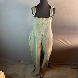 Girls of Dust Olive Green Canvas Utility Overalls Bib Pants Women's XL